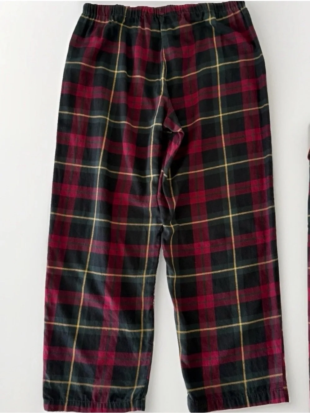 LAUREN Ralph Lauren Tartan Plaid Logo Flannel Leopard Collar Pajama Set Women XL